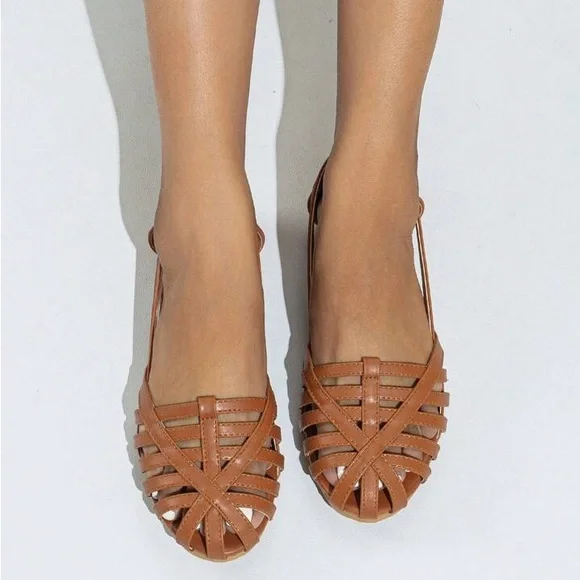 Women's Woven Detail Open Flat Shoes in very good condition - Picture 4 of 5